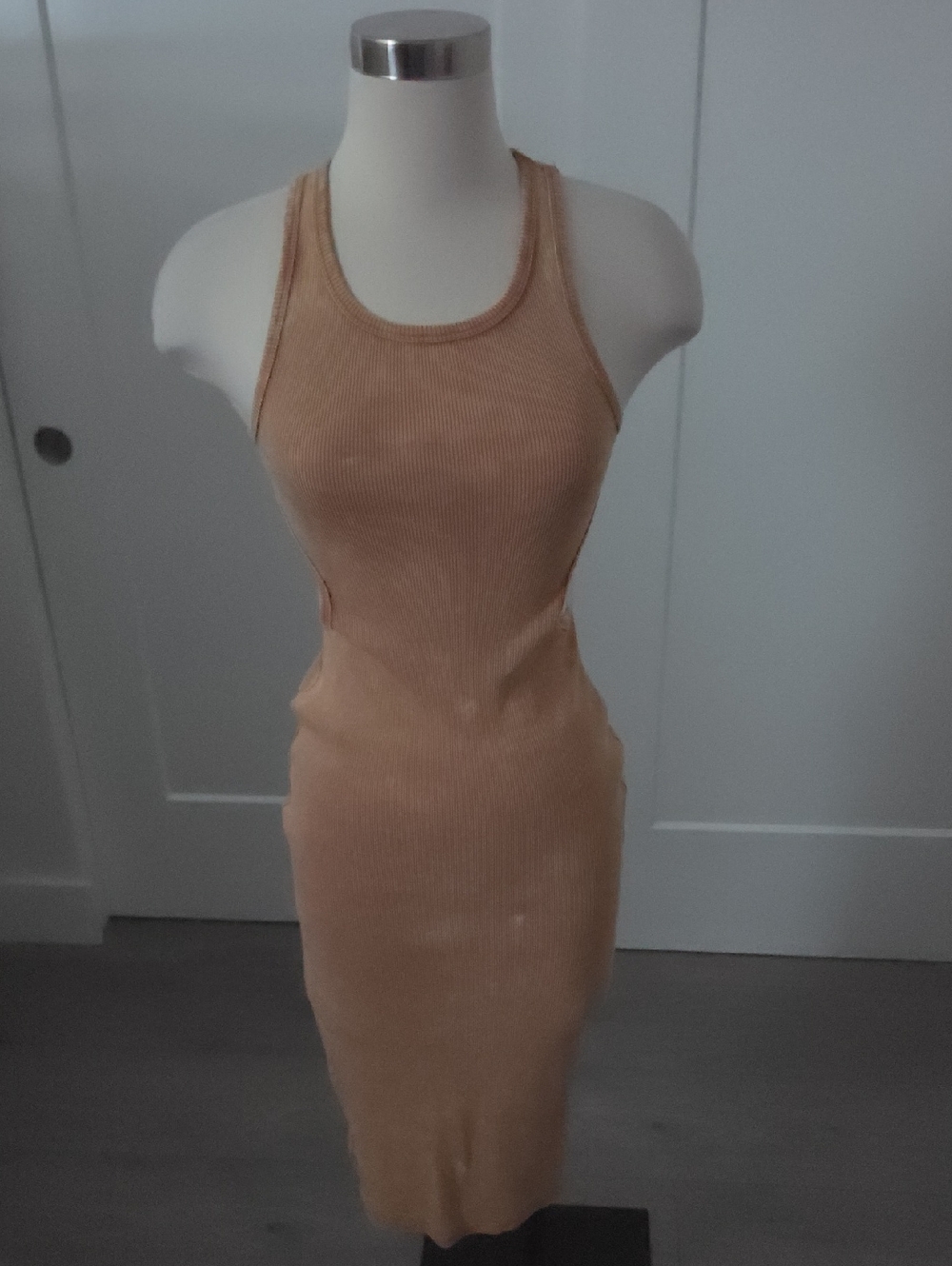 Thanne brand ribbed Racerback Midi Dress in Camel Tan size 10 great condition